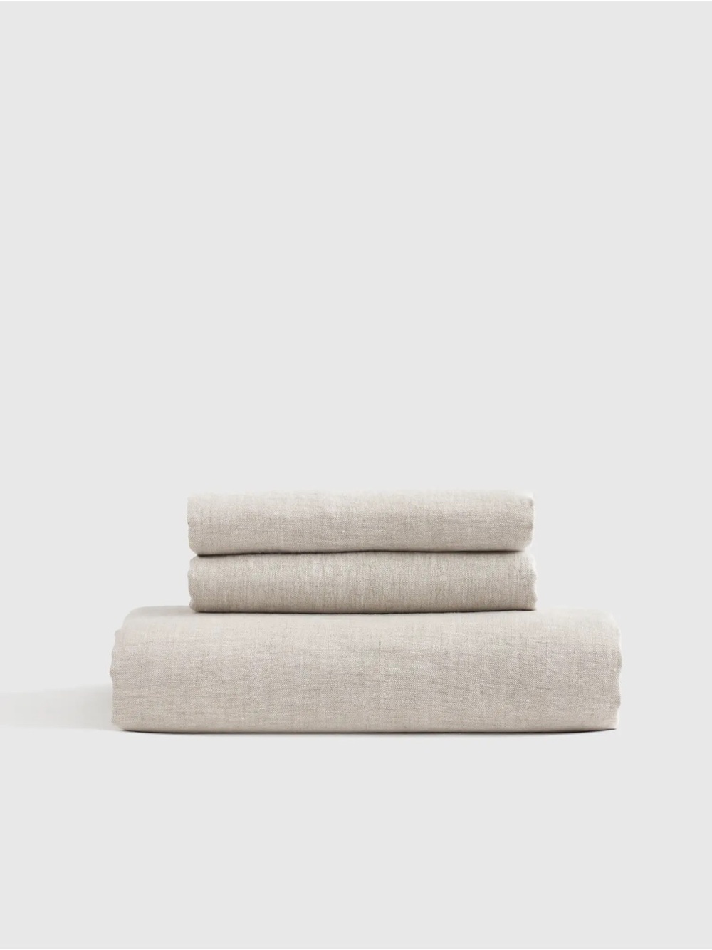 Quince Linen Chambray Fitted Sheet Set - Natural Queen